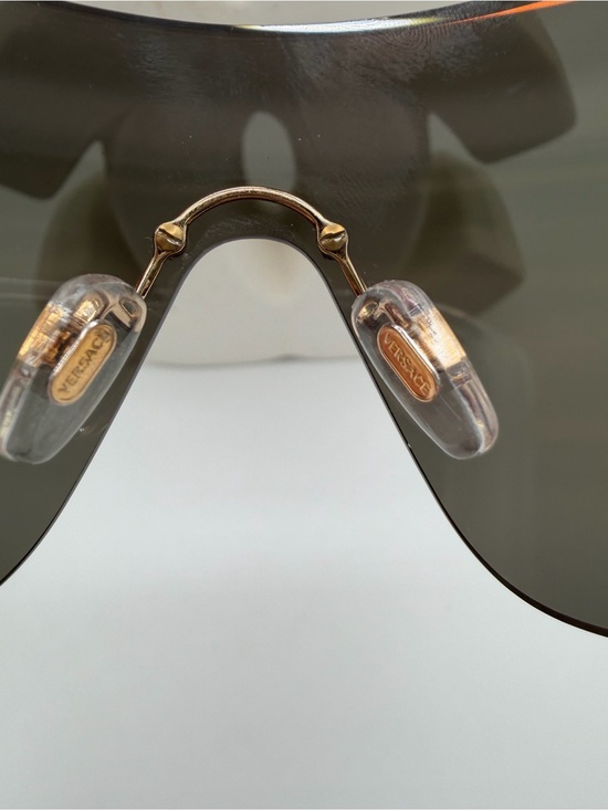 Versace authentic 40mm irregular mirror shield sunglasses in bronze✨✨